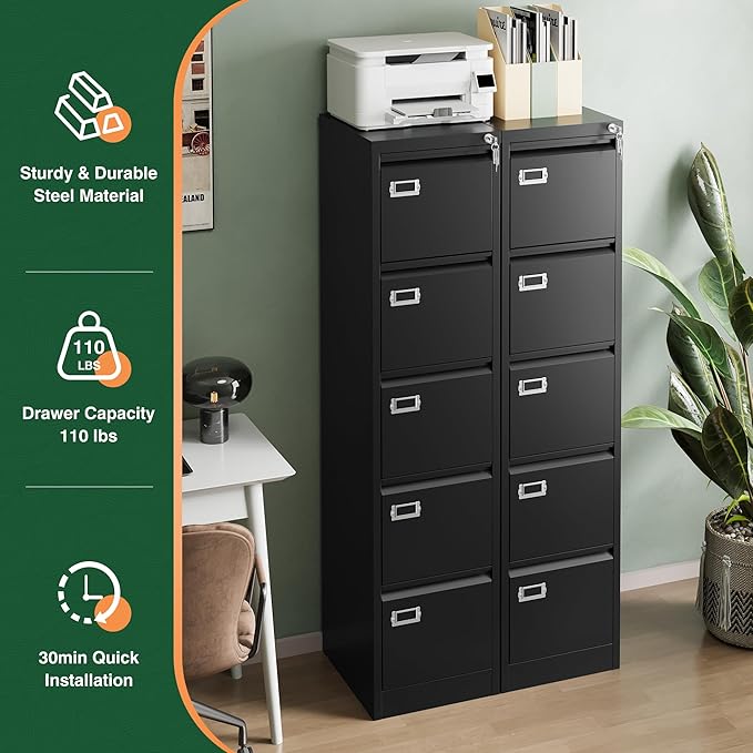 Letaya 5 Drawer File Cabinet - Image 8
