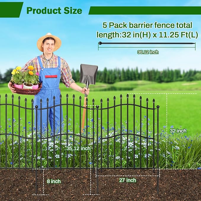 No Dig Garden Fence with Gate - Image 2