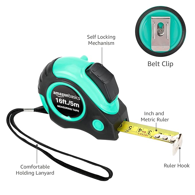 Amazon Basics Tape Measure - 16 ft / 192 in - Image 3