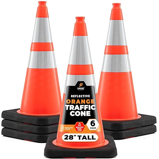 Xpose Safety 28 Inch Orange Traffic Cones Heavy Duty 10lb by XposeSafety