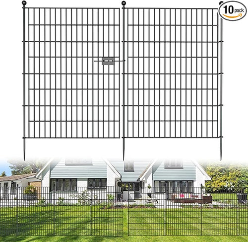 10 Panels No Dig Decorative Outdoor Garden Fence by SecureSpacesCleanerPlaces
