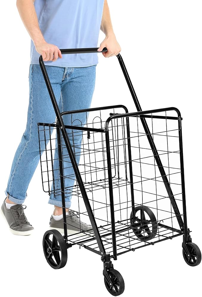 Amazon Basics Foldable Shopping Utility Cart - Image 4