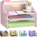 samstar Pink Desk File Organizer, Mesh Letter File Folder Holder by Samstar