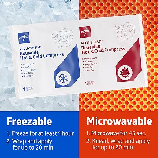 Medline Accu-Therm Reusable Hot/Cold Gel Packs, 5” x 10”, Soft & Flexible - Image 5