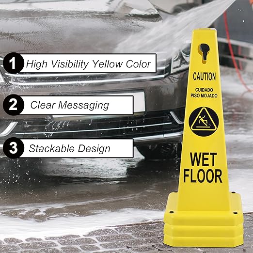 OrangeStar 8-Pack Wet Floor Caution Cones - Image 2