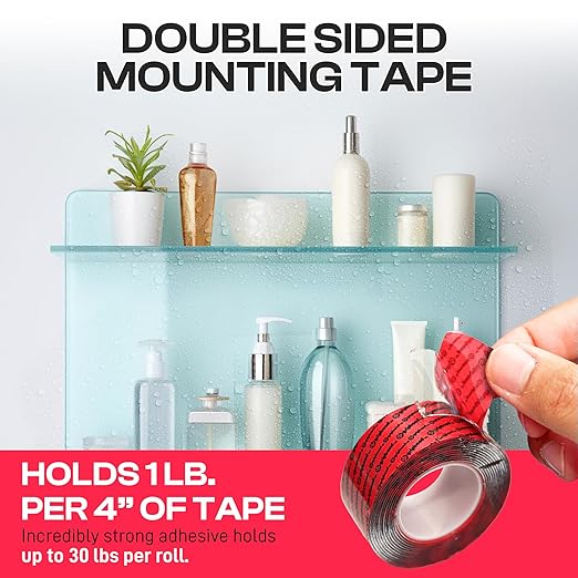 GripBond Clear Double Sided Tape, 4 Rolls, 1.2”x120” – Clear Mounting Tape - Image 2