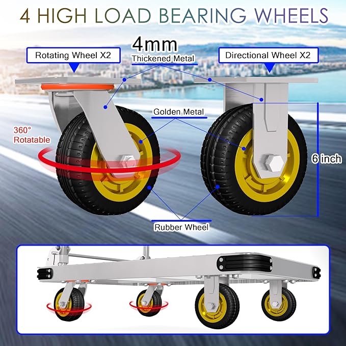 Platform Truck Heavy Duty Push Cart Dolly - Image 2