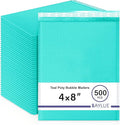 Teal Small Bubble Mailers 4x8 Inch #000 | Thick Padded Poly Mailer Envelopes | by BAYLUE