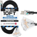 Iron Forge Cable 10 Gauge 10ft Lighted Outdoor Heavy Duty Extension Cord - 15 by IronForgeCable