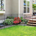 INJOPEXI Decorative Fence 12 Panels 23.6ft30in, Metal Fence 11 Panels + 1 Gate by INJOPEXI