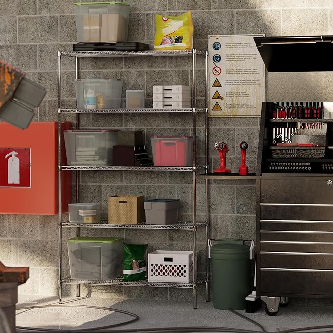 18" Deep x 48" Wide x 86" Height Wire Shelving Kit | 5-Tier | NSF Commercial - Image 2