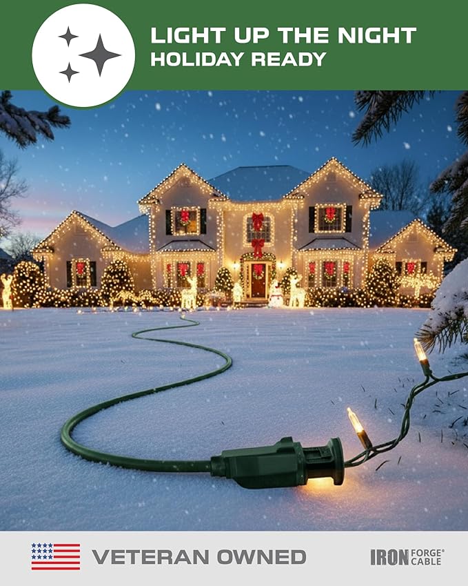Iron Forge Cable Green Outdoor Extension Cord 100 FT - Image 9
