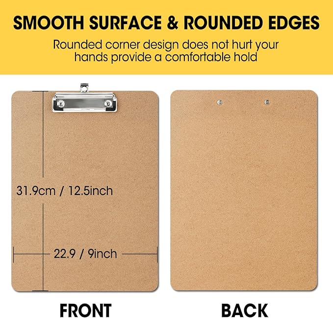 6 Pack Clipboards, Clipboards for Classroom, Letter Size Wooden Clipboard - Image 3