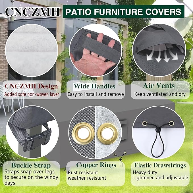 Heavy Duty Patio Furniture Covers Waterproof, 600D Outdoor Furniture Cover - Image 5