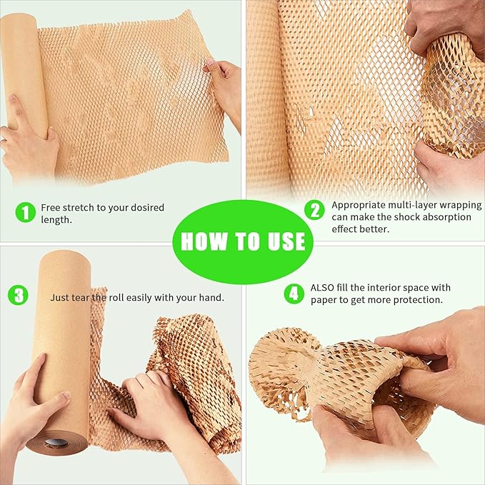 Honeycomb Packing Paper, MINHAO 15"x165' Eco Friendly Packing Paper - Image 7
