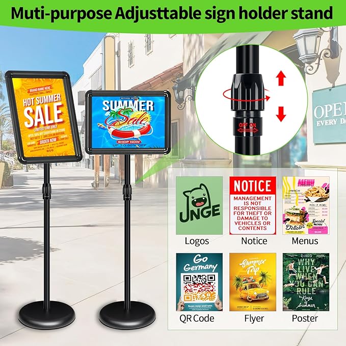 6Pack Adjustable Pedestal Sign Holder - Image 2