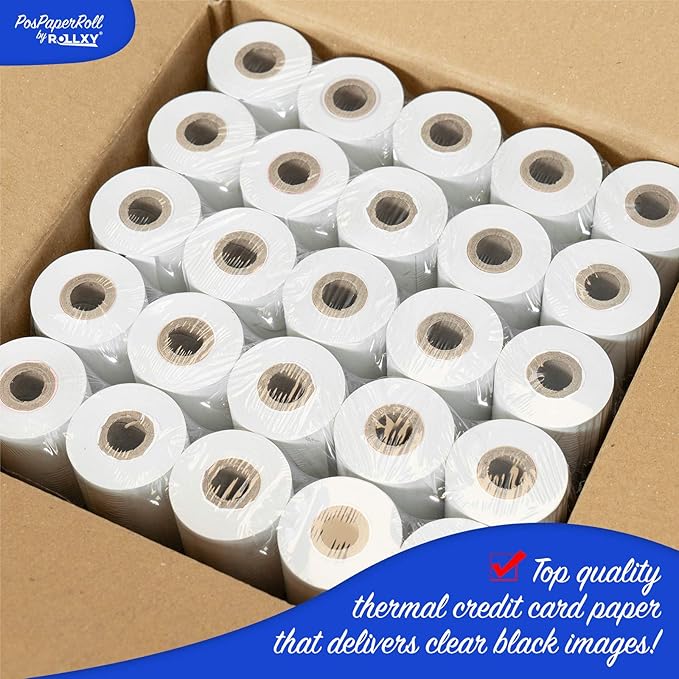 50 Rolls of Thermal Paper 2 1/4'' by 70' Verifone VX520 First Data FD400 Nurit - Image 2