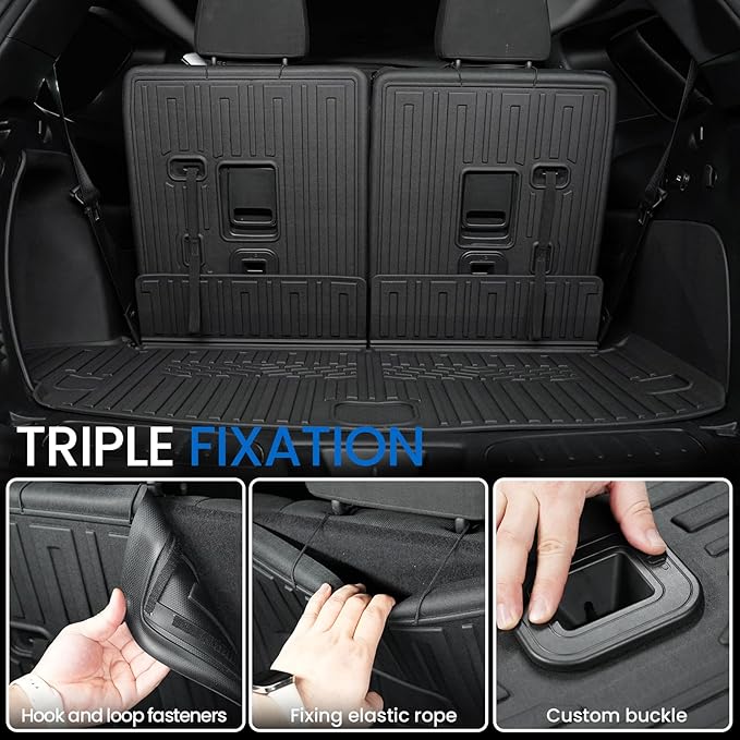 Floor Mats Set for 2016-2026 Dodge Durango, All Weather TPE Backrest Mat Trunk - Image 5