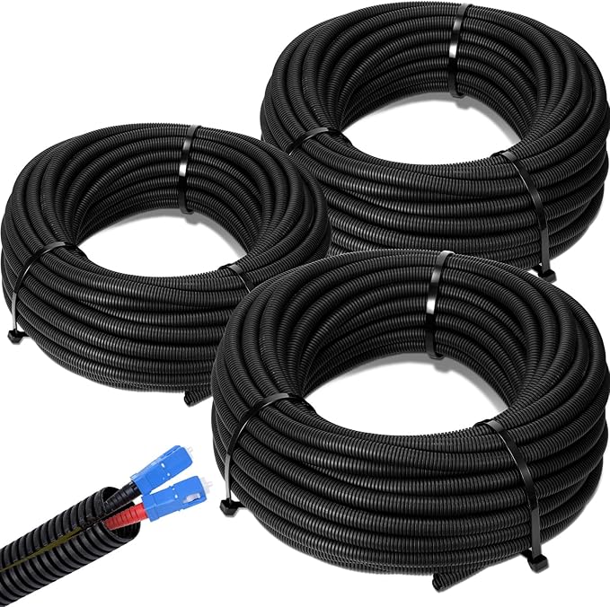 Sasylvia 1/4", 3/8" x 100 Ft Split Wire Loom Tubing Automotive Wire Loom by Sasylvia