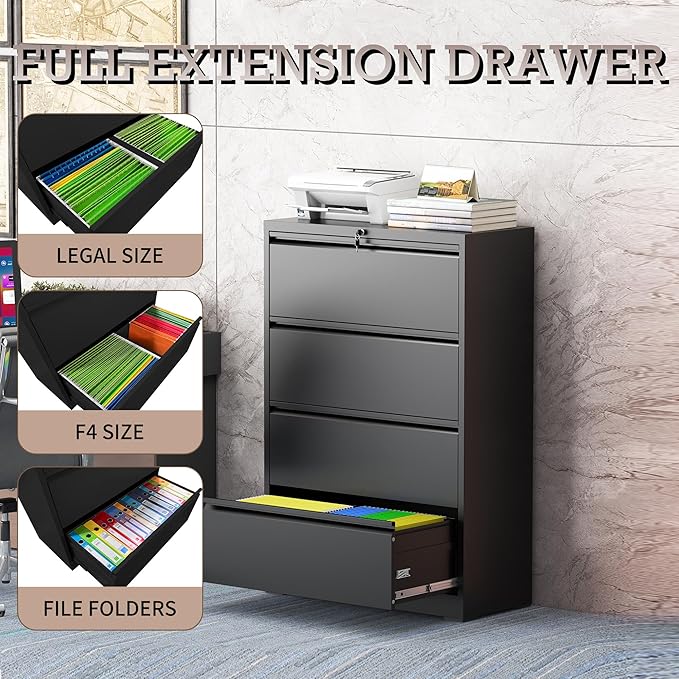 4 Drawer Lateral File Cabinet - Image 5