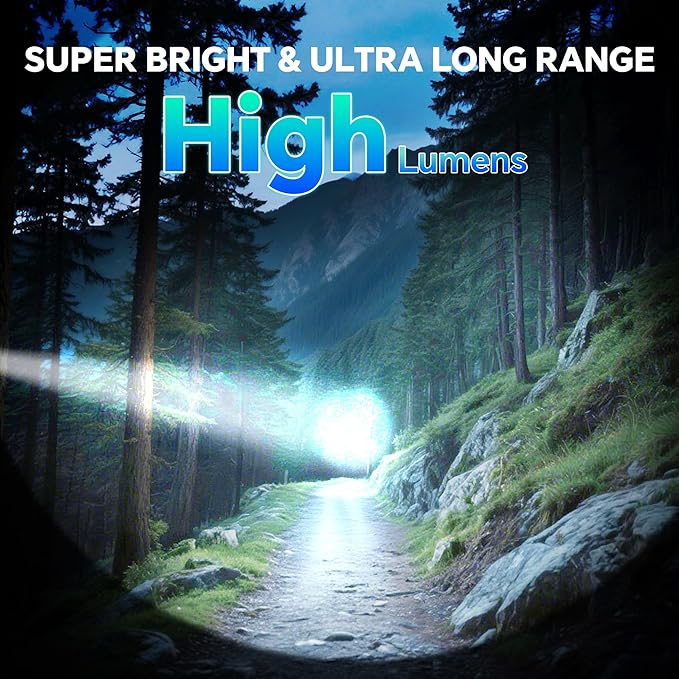 Rechargeable Flashlights 2 Pack, Super Bright Flash Light High Lumens 9900LX - Image 2
