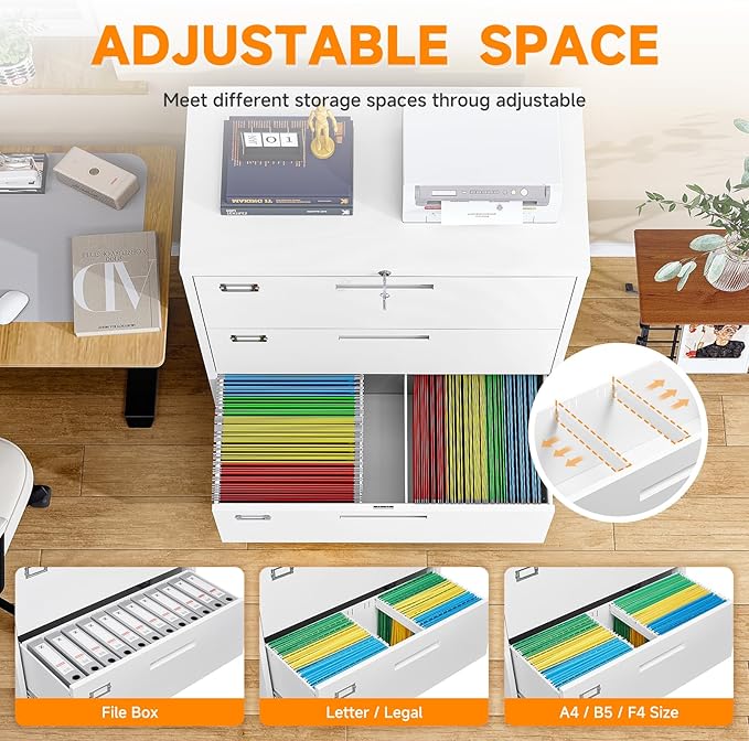 Lateral File Cabinet, Metal Filing Cabinet - Image 4