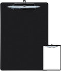 Clipboard with Pen Holder, Plastic Clipboard with Low Profile Metal Clip by FRETONBA