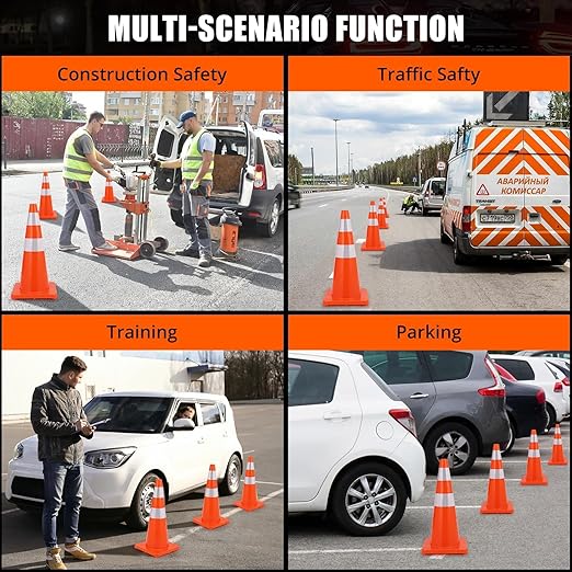 20 Pack Traffic Safety Cones 18 Inch, PVC Orange Safety Cones - Image 9