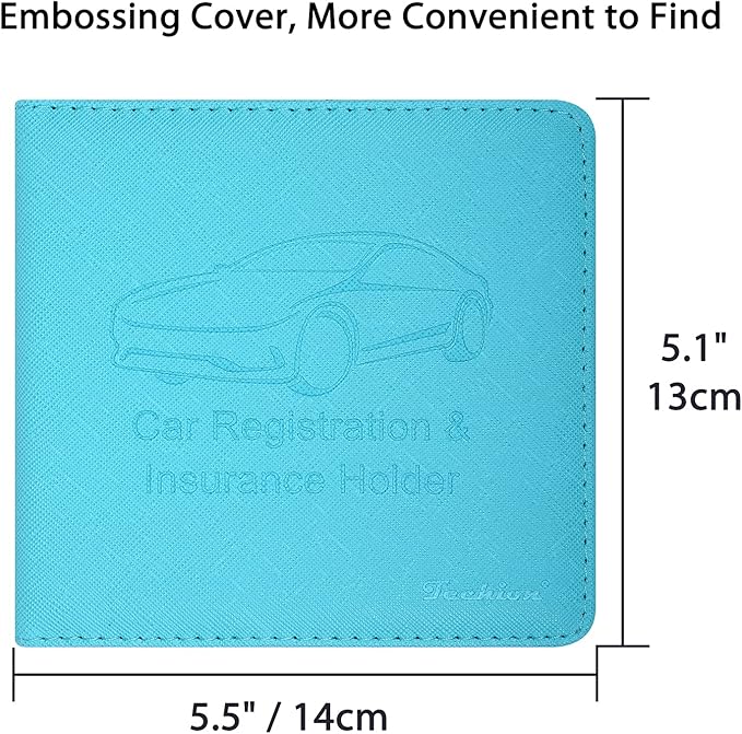 Car Insurance and Registration Holder, 5.5 x 5 Inch PU Leather Vehicle Glove - Image 4
