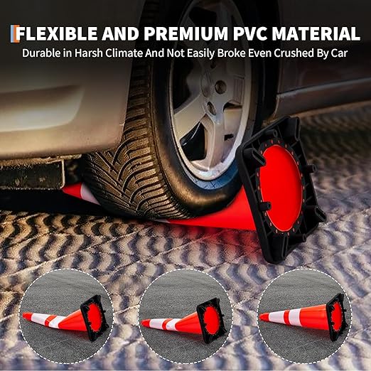 Traffic Cones 28", PeakPursuit 10 PCS Safety Cones, PVC Orange Safety Road - Image 3