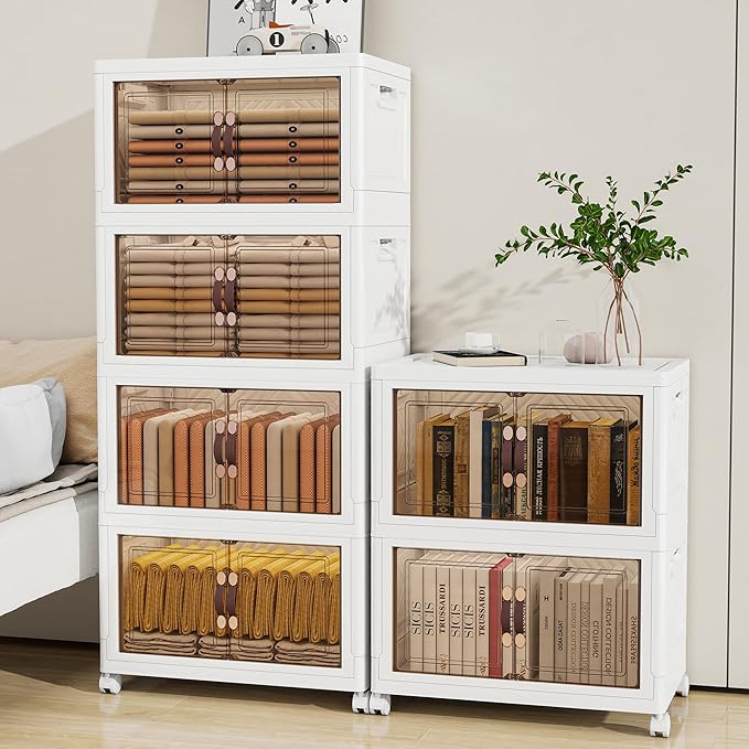 Storage Bins with Lids and Wheels, 199QT-99.5QT*2Tier Collapsible Bathroom - Image 7