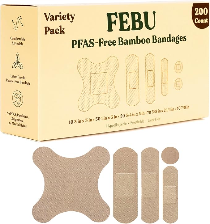 FEBU Eco-Friendly Bamboo Fabric Bandages | PFAS Free Bandages by FEBU