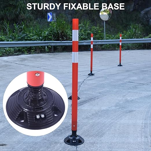 OrangeStar 8 Pack Delineator Post 48" Red Traffic Delineator Cones - Image 4