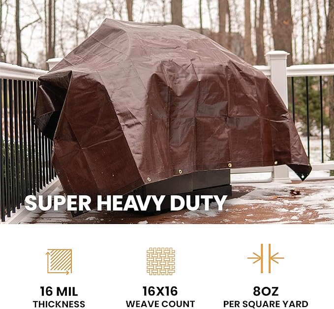 WHITEDUCK Super Heavy Duty Poly Tarp Cover 16 Mil & 10 Mil - Image 3