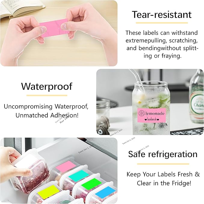 1x2 inch Label Stickers Roll for Thermal Printer 500PCS Pink Colored Removable - Image 5