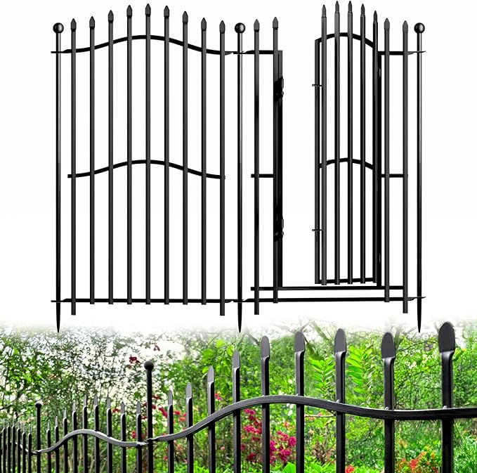 8 Panels No Dig Decorative Garden Fence - 40in H x 18ft L - Image 9