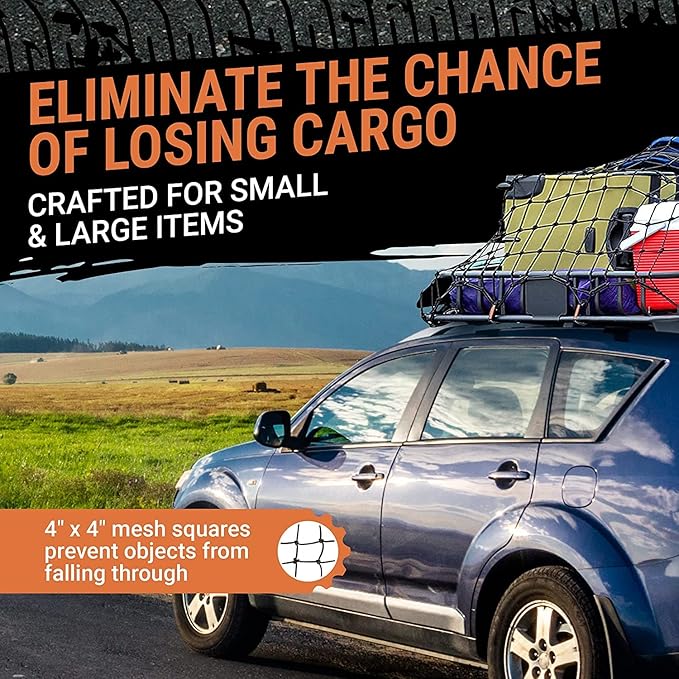 Truck Bed Cargo Net – 4 x 6 Foot, Heavy-Duty Elastic Mesh - Image 3