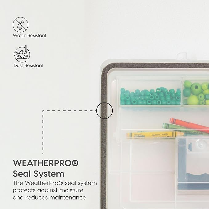 IRIS USA File Box WeatherPro Portable File Organizer Plastic File Box - Image 2