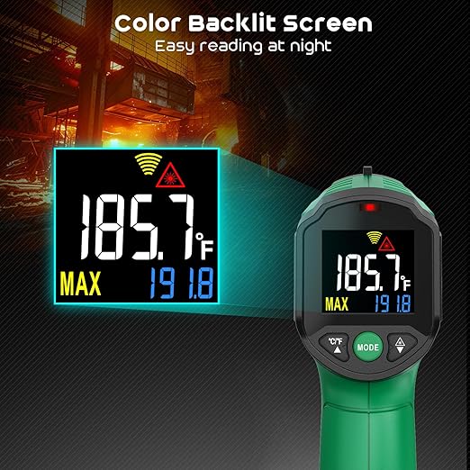 Infrared Thermometer Gun, SQECH Laser Thermometer Gun -58℉～1112℉, Non-Contact - Image 3