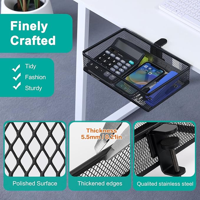 Clip-on Drawer organizers, desk organizer, can be clipped around the table to - Image 5