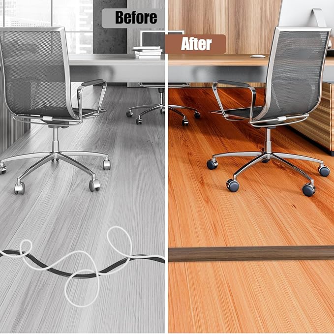 Floor Cord Cover Cable Cavity Self Adhesive Cord Hider Floor 3.3FT Floor Cable - Image 5