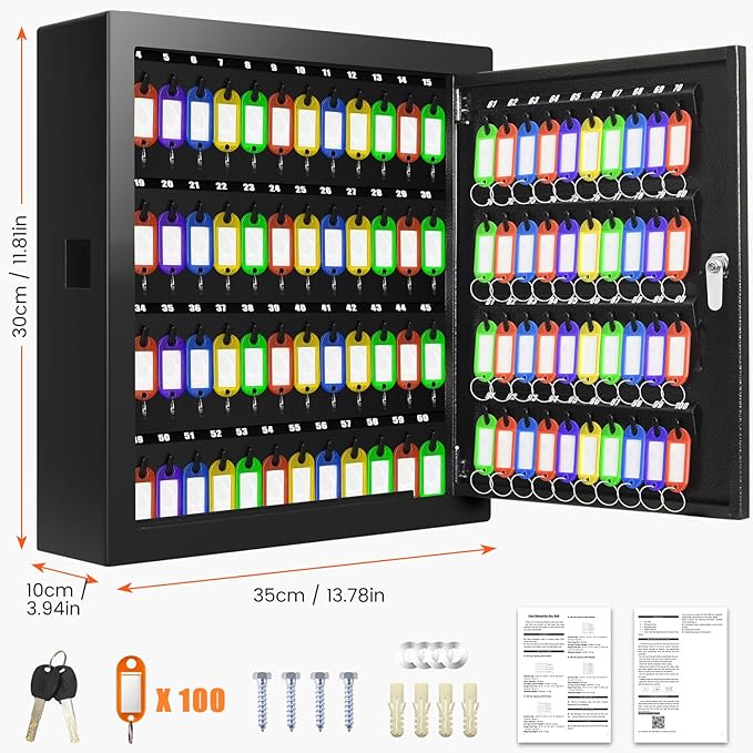 100 Keys Key Cabinet, Anti-Theft Key Lock Box - Image 2