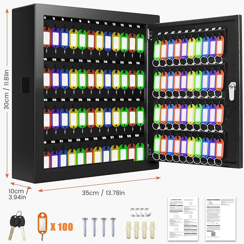 100 Keys Key Cabinet, Anti-Theft Key Lock Box - Image 2
