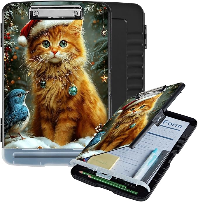 Clipboard with Storage Box & Pen Holder, Heavy Duty Clip Boards 8.5x11 by Unknown