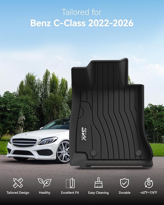 3W Floor Mats for Benz C-Class 2022-2026 C300/C43 AMG/C63 AMG S/C63 AMG S E - Image 2