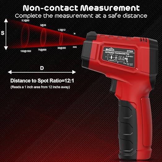 Infrared Thermometer Gun, SQECH Laser Thermometer Gun -58℉～1112℉, Non-Contact - Image 6