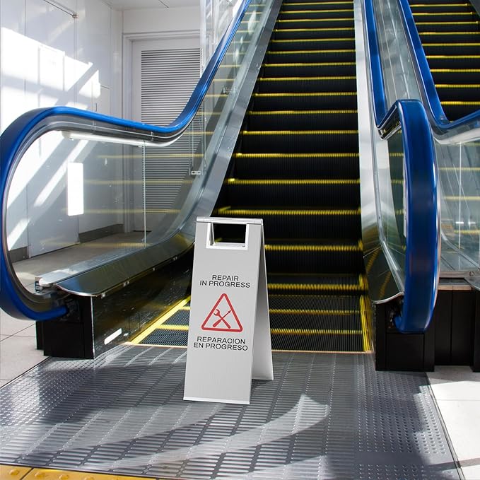 2 Pcs Maintenance Work in Progress Floor Sign, 24 Inch Stainless Steel Repair - Image 3