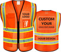 BeautyWill Custom Safety Vest Logo Class 2 High Visibility Reflevtive Vest by BeautyWill