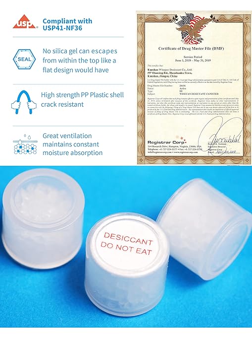 0.5 Gram 800 Pack Silica Gel Canister, Silica Gel Capsules, Silica Gel Packets - Image 2