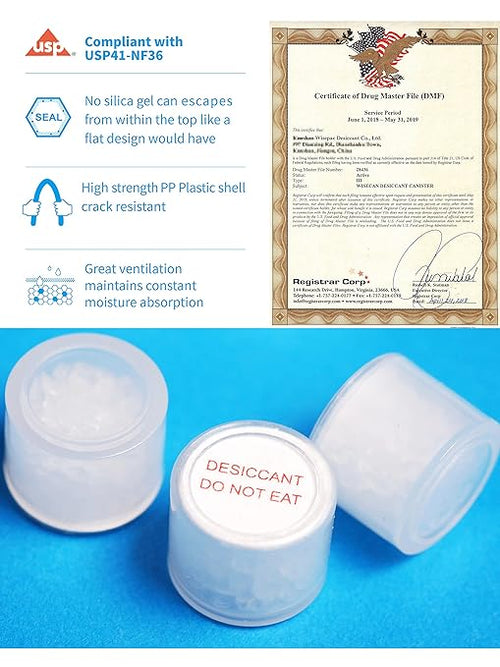0.5 Gram 800 Pack Silica Gel Canister, Silica Gel Capsules, Silica Gel Packets - Image 2